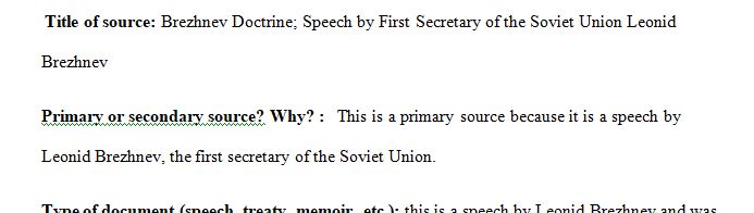 Brezhnev Doctrine Speech