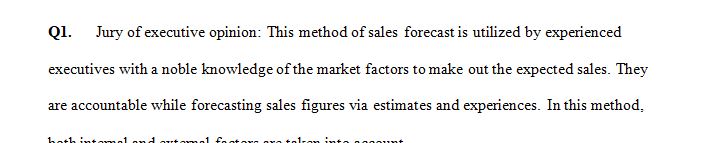 Discuss at least three different types of forecasts