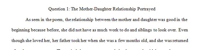 Discuss the narrators relationship with her daughter.