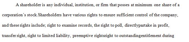 Explain in short what rights the shareholders possess.