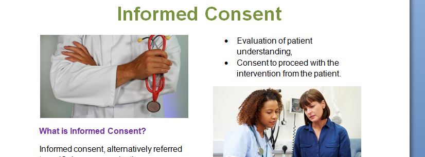 Informing patients of their planned care is part of the informed consent process