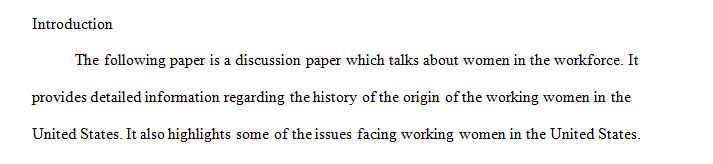 Integrative Paper Over women in the present and past workforce 