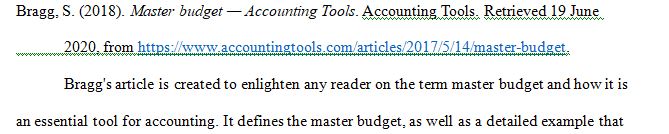 Read at least 2 academically reviewed articles on ABC and 2 articles on Master Budgeting