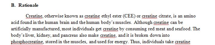 Research essay on the the benefits of taking creatine supplements