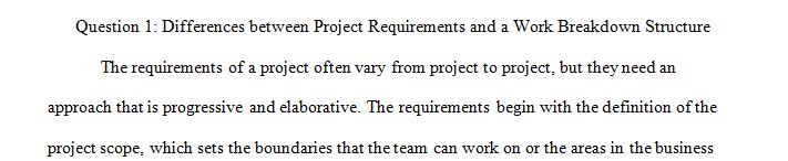 What differentiates a list of project requirements from a Work Breakdown Structure (WBS)