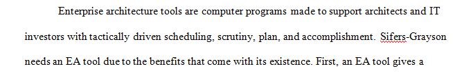 Why Does Sifers-Grayson Need an Enterprise Architecture tool