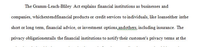 Write a thorough description of the Gramm-Leach-Bliley Act's basic components.