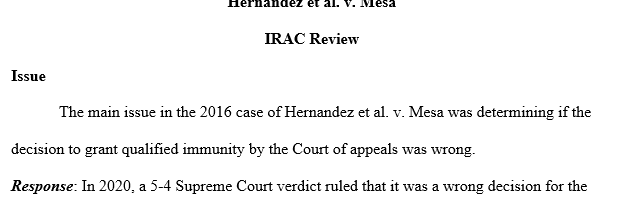 Do you agree with the Supreme Court's ruling in Hernandez et. al. v Mesa? In your own words, justify and explain your answer.