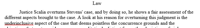 Does Justice Scalia accurately represent and rationally apply the holding and rationale of United States v. Stevens?