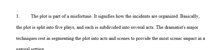 In 'Aristotle "On the Elements of Tragedy"' (source 4.3) why, for Aristotle, is plot the most important element of a play?