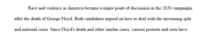 Summarize and analyze a portion of one of the 2020 presidential debates (or any other debate you’re familiar with).