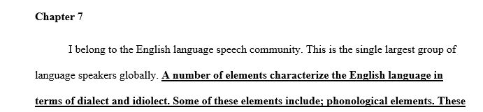 Write a two-page essay in which you discuss ideas you found of significance in chapter 8 on language change.