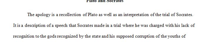 Briefly describe the scene in Plato's Apology.,