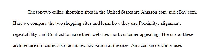Compare and contrast two websites for their use of proximity