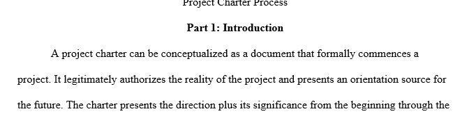 Develop a research paper on the project charter process.