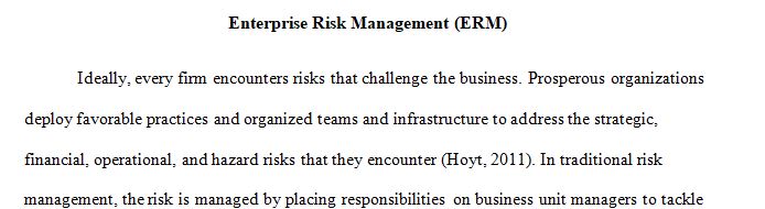 Enterprise Risk Management Discussion