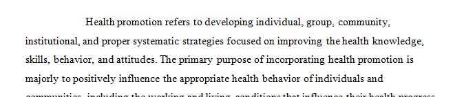 Evaluate the suitability of a current health promotion strategy  