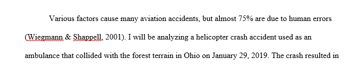 Go to the NTSB website on Aviation Accident Reports and select one aviation accident report that particularly interests you