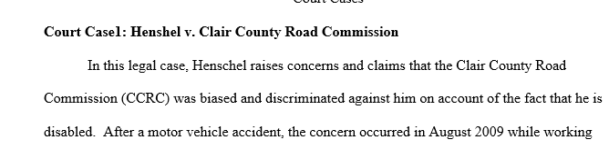 Henshel v. Clair County Road Commission