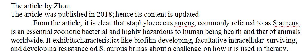 Pick an article on Staphylococcus aureus and summarize