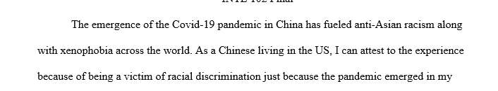 Please write 9 pages reflexive paper about Discrimination in COVID America. The question of Why is this relevant to me?