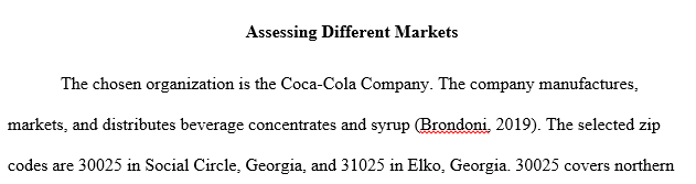 Select a consumer-products company belonging to the Fortune 500. Evaluate the company’s ability to address each market.