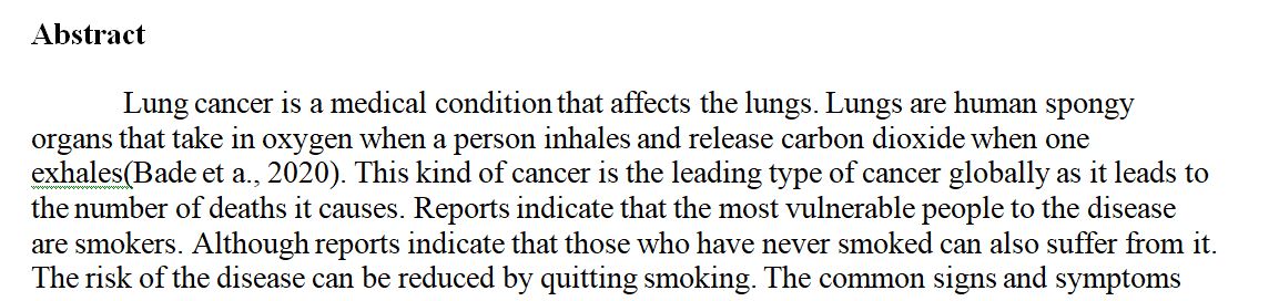 Term paper about lung cancer