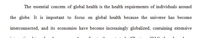 Understanding of current global health issues and the implications of the issues.