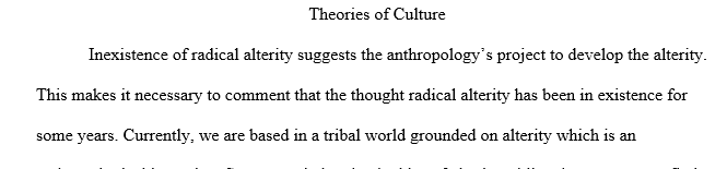 Write a research paper on the theories of culture 