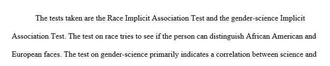 Write an essay of 800 words on your experience with the Implicit Association Test (IAT), located on the Project Implicit website