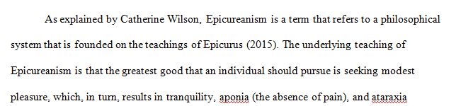 8 pages research paper about Epicureanism and Hedonism