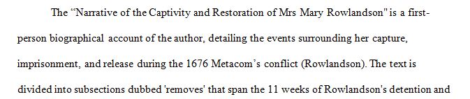A narrative of the captivity and restoration of Mrs. Mary Rowlandson