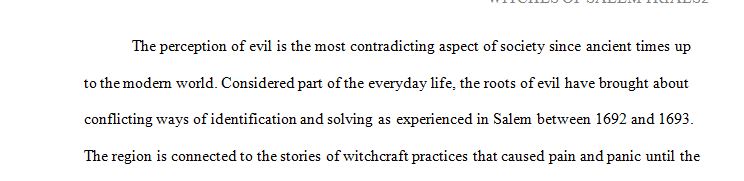 A research paper on the Salem Witch Trials