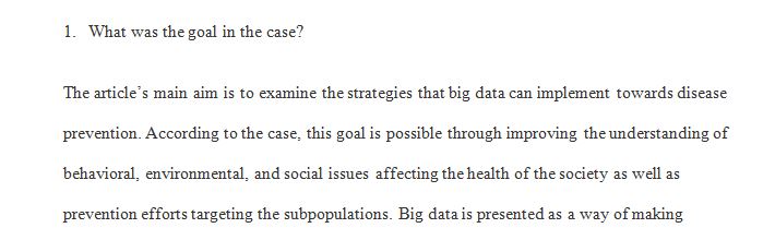 Big Data and Disease Prevention