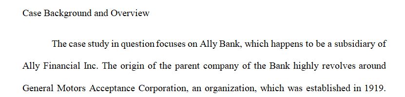 Case Study on Ally Bank