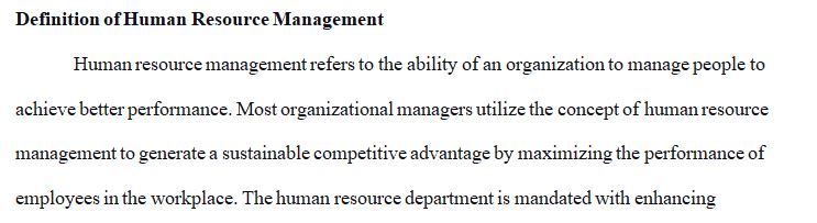 Define the field of human resource management