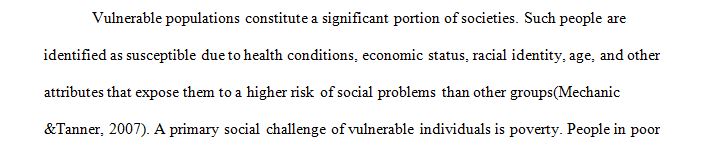 Describe some social problems of vulnerable populations