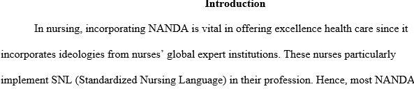 Develop a standardized care map for three NANDA nursing diagnosis of your choice using ANA recognized terminologies and data element sets.