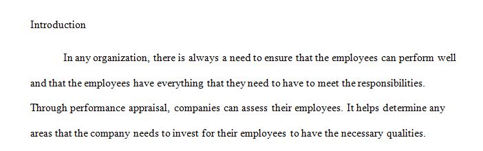 Employers of today focus on several types of performance appraisals.