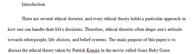 Essay about a moral topic in one of the movies