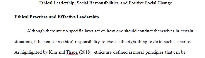 Ethical Practices and Effective Leadership