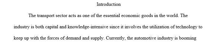 I need an outline and final essay on the automotive industry and how it correlates with microeconomics in current time.