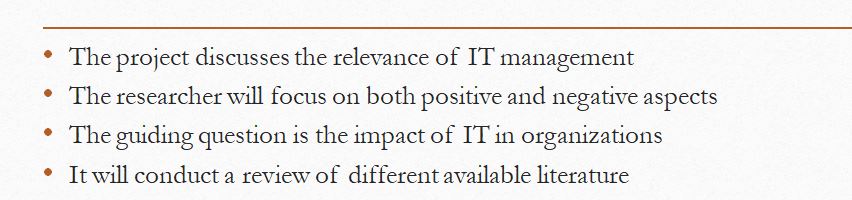 IT management and business proposal 