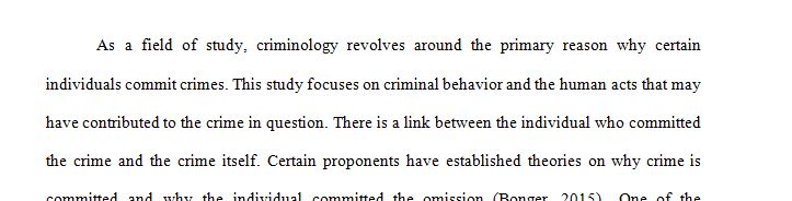 List (2) proponents of criminology.