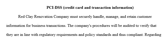 PCI-DSS (credit card and transaction information)