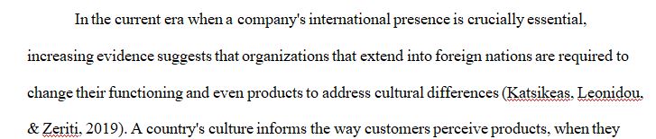 Provide an example of how an international company