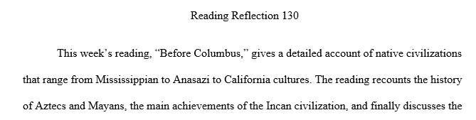 Reflect on the assigned readings for Week 13 and then type a two page paper regarding what you thought was the most important concept(s)