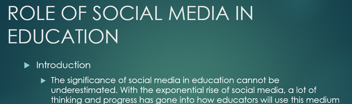 The Role of Social Media Technology in Education for Teaching and Learning