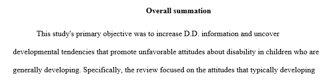 The purpose of this assignment is to allow you the opportunity to further explore specific topics within the field of developmental disabilities.