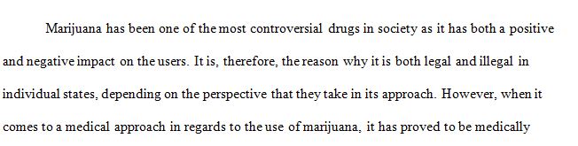 The use of illicit drugs such as medical marijuana has been one of the most controversial topics